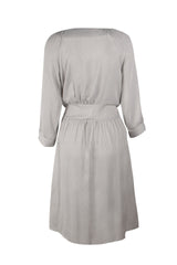 Women V neck Belt Skater Dresses