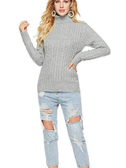 Fashion High collar Long sleeve Sweaters