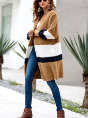 Women Fashion Colour mixture Plush Coats