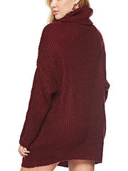 New High collar Long sleeve Long Sweaters