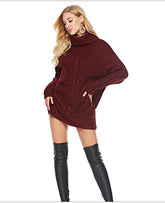 New High collar Long sleeve Long Sweaters