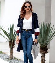 Women Fashion Colour mixture Plush Coats