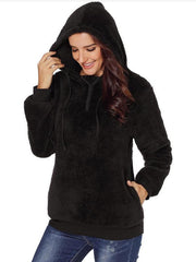 Women Fashion Pure Plush Hoodies & Sweatshirts