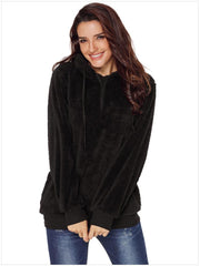 Women Fashion Pure Plush Hoodies & Sweatshirts