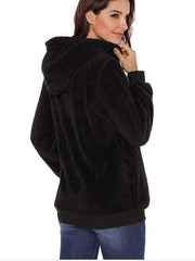 Women Fashion Pure Plush Hoodies & Sweatshirts