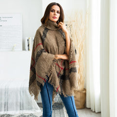 New High collar Cloak Irregularity Knit coats