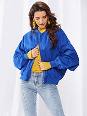 Women Long sleeve Zipper Pure Jackets
