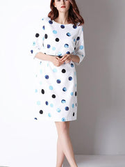 Women New Round neck Point Lace Skater Dresses
