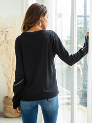New Zipper decoration Pullover T-Shirts