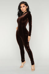 New Fashion Velour Comfort Zipper Women Jumpsuits