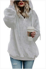 Women Fashion Pure Plush Hoodies & Sweatshirts