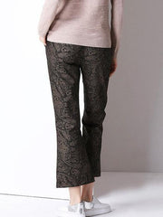 New Fashion Floral Vent High-waisted Nine-point trousers