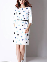 Women New Round neck Point Lace Skater Dresses
