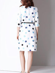 Women New Round neck Point Lace Skater Dresses