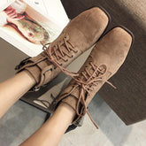 New Comfort Round Toe Med Chunky Heel Martin Boots