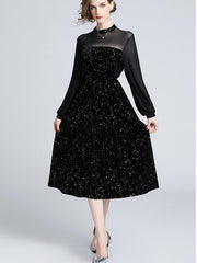 Fashion Grenadine Velet Skater Dresses