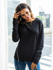 New Zipper decoration Pullover T-Shirts
