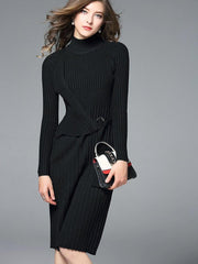 New Long sleeve Knit Lacing Bodycon Dresses