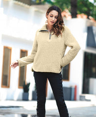 New Zipper Long sleeve Sweater