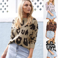 Fashion Leopard Print Loose Sweaters
