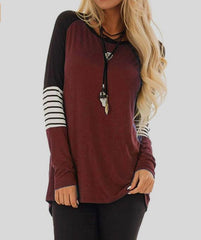 Women Round neck Gored Stripe T-Shirts