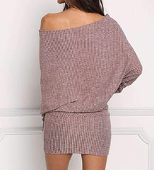 Pure One shoelder Loose Batwing sleeve Bodycon Dresses