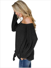 Off shoulder Pure Long sleeve T-Shirts