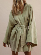 Elegant Plain Kimono sleeve Skater dress for women