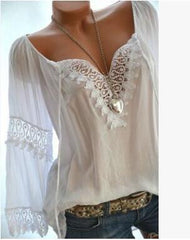 Autumn Spring Cotton Women Tie Collar Decorative Lace Hollow Out Plain Long Sleeve Blouses