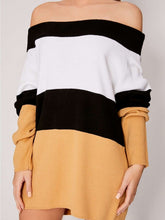Casual Sexy One shoulder Gored Knit Long sleeve Shift Dresses