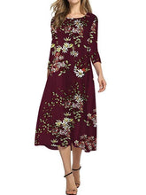 Women printed long sleeve maxi dresses