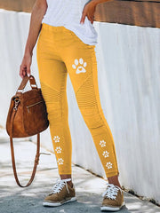 Casual printed slim long pants for women