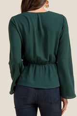 Fashion Lacing V neck Blouses