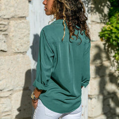 Women Long sleeve Lapel Blouses