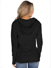 New Women Long sleeve Black Hoodies & Sweatshirts