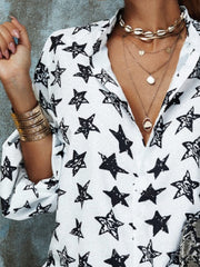 Casual Long Sleeve Shirt Collar Printed Shirts & Tops