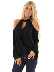 Women Off shoulder Long sleeve T-Shirts