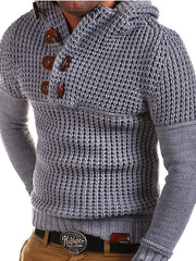 Men's long-sleeved horn button oblique button bottoming shirt