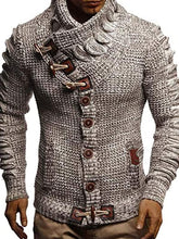 Men's Fashion Casual Button Turtleneck Sweater Coat