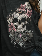 Black Casual Asymmetric Round Neck Shirts & Tops