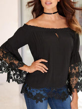 Off Shoulder Plain Bell Sleeve T-Shirts