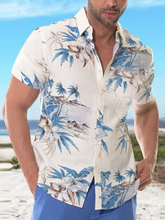 Casual Hawaiian Plant Coconut Print Short Sleeve Shirt