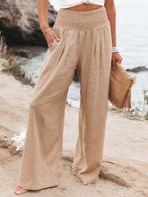 Casual Solid Split Joint Straight High Waist Straight Solid Color Bottoms Long Pants