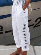 Daisy Floral Pocketed Casual Long Pants For Woman