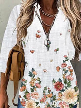 Dandelion Loosen Vacation Tops Zipper T-shirts