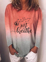 Round neck Dandelion layered long sleeve T-shirts