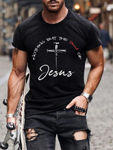 Easter Cross Letter Print Men's Casual Short Sleeve T-Shirts