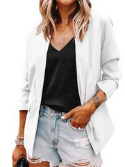Elegant one button plain long sleeve blazers coats