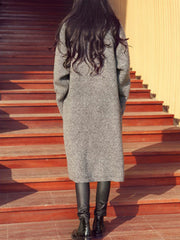 Solid Color Long Knitted Cardigan