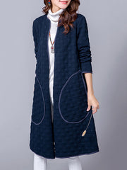 Big Pockets Jacquard Long Sleeve Coat